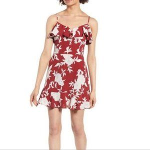 Band Of Gypsies Red Floral Mini Dress